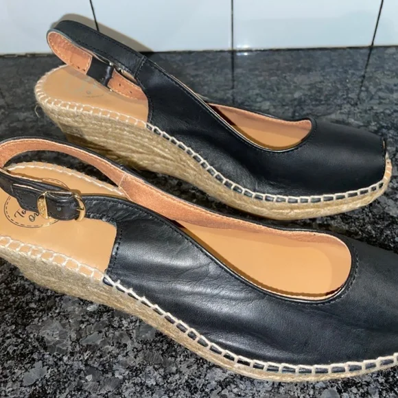 Toni Pons Origens Croacia Black Leather Sandal Womens Size EU 41 US 10 - Picture 3 of 9